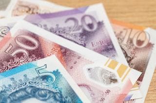 Close up of bank notes