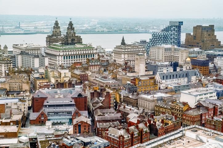 An aerial photograph of Liverpool
