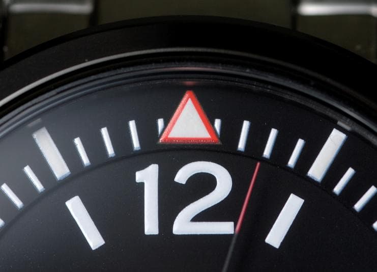 Clock showing the 12 hour and the seconds hand
