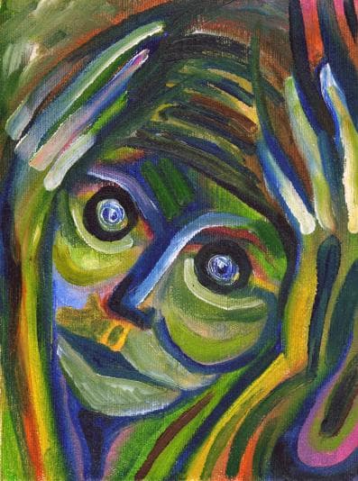 Colourful illustration of a scary being