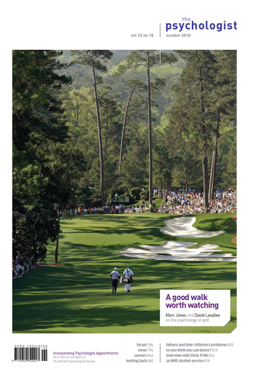 Psychologist front cover October 2010