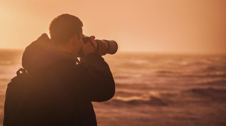 Taking a picture at sea