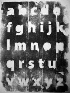 The alphabet on a board
