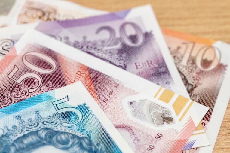 Close up of bank notes